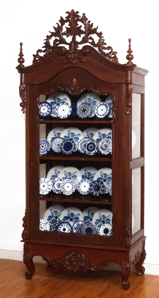 Cabinet with 46 Sawblades by Delvoye Wim