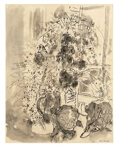 Les fleurs près de la fenêtre by Chagall Marc