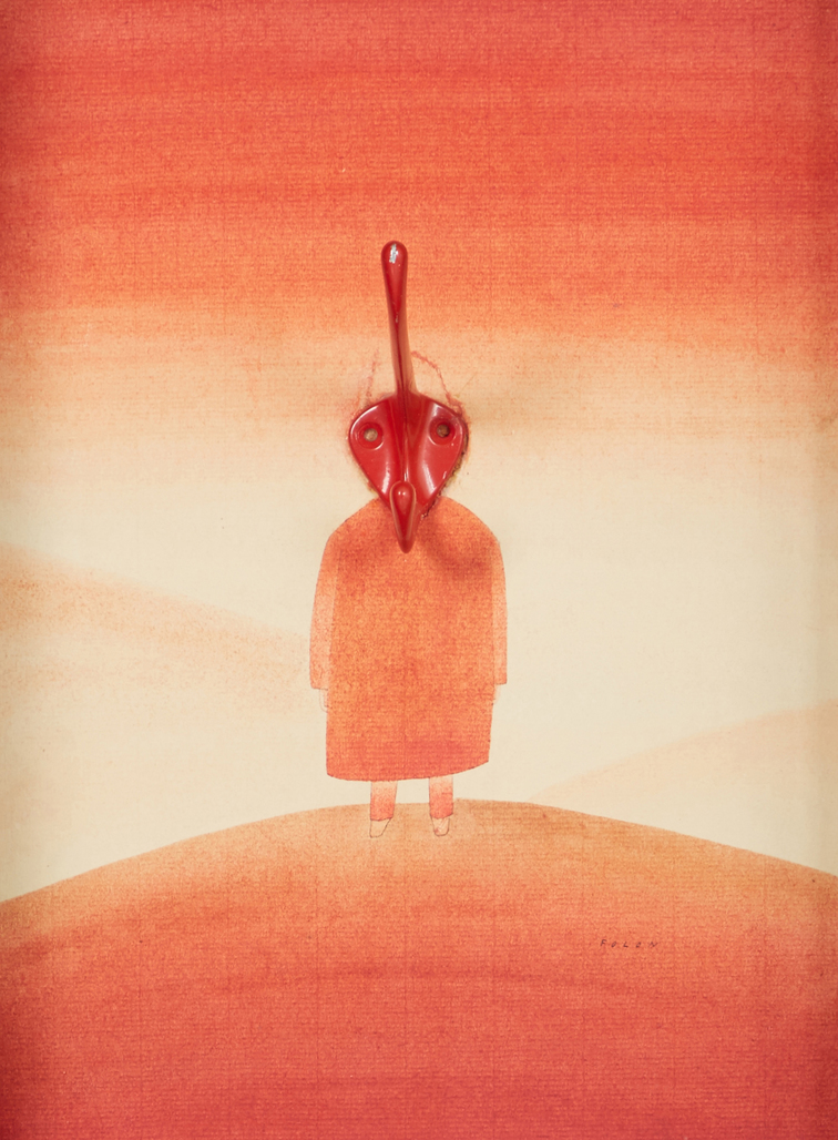 L'homme au chapeau porte-manteau  by Folon Jean-Michel