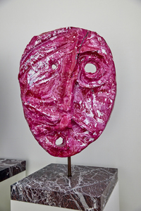 Greek Tragedy Mask Pink Man by De Cock Jan