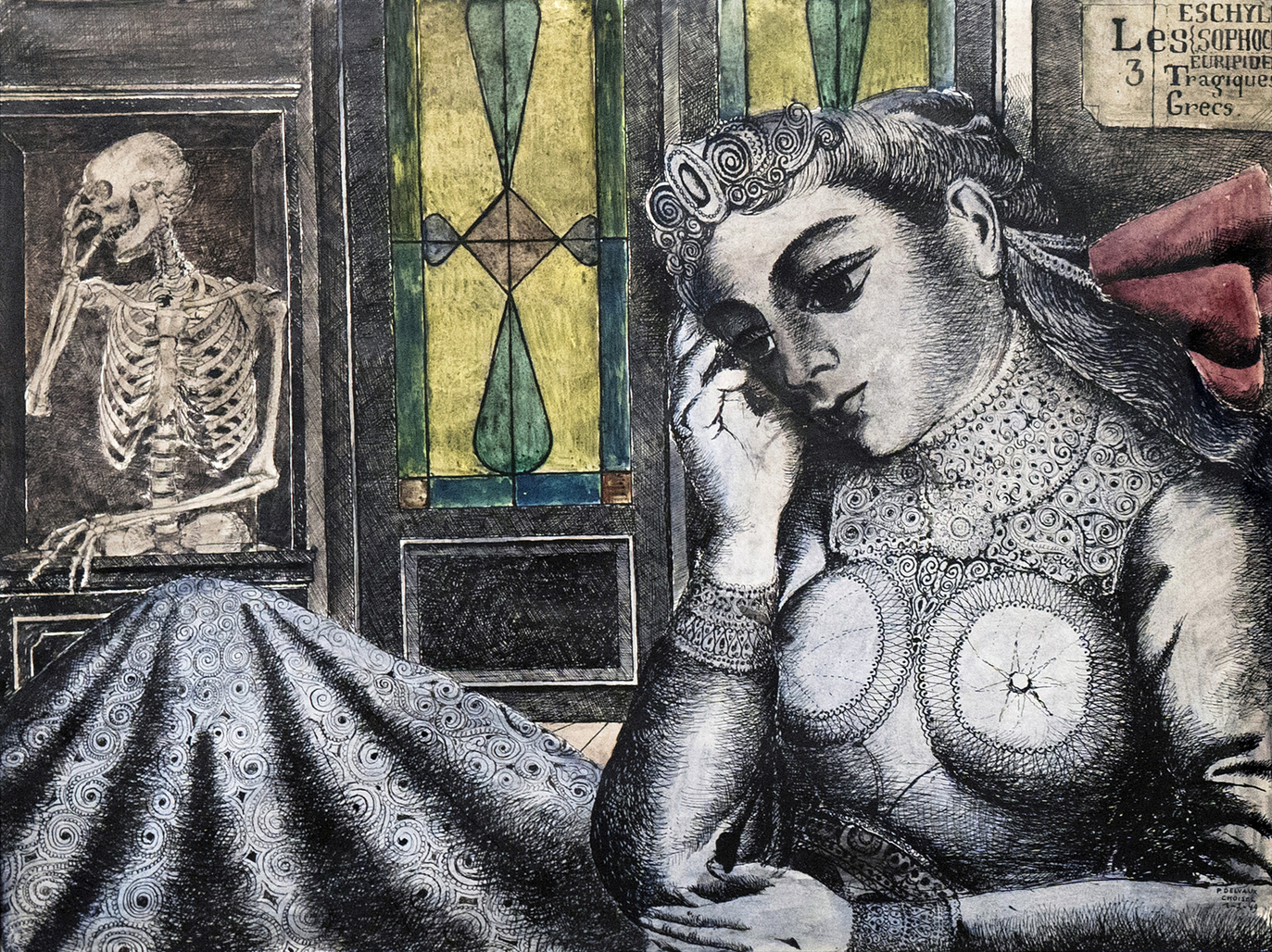 Femme et Squelette by Delvaux Paul
