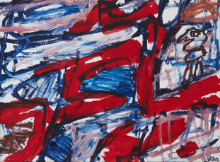 Site avec un personnage by Dubuffet Jean