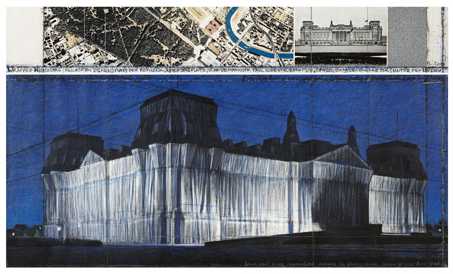Wrapped Reichstag (project for Berlin) by Christo