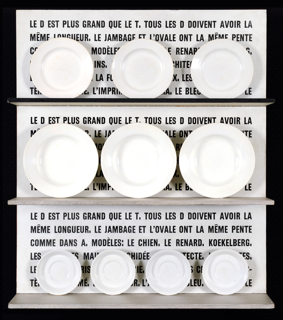 Le D est plus grand que le T ... (assiettes) NIET TE KOOP by Broodthaers Marcel