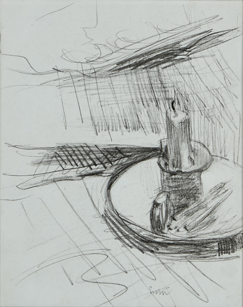 Kaars met kandelaar by Ensor James