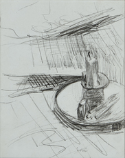 Kaars met kandelaar by Ensor James