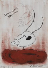 Op een wolk van aarde, de helm van Mantis by Fabre Jan