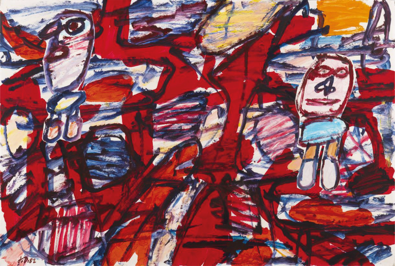 Site aléatoire avec deux personnages by Dubuffet Jean