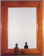 Reflexion (miroir sur bois personnage bronze) by Folon Jean-Michel